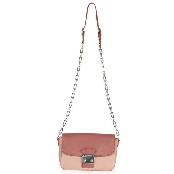 Miu Miu Pink Bicolore Goatskin Madras Chain Shoulder Bag - Picture 6 of 8